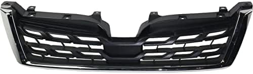 Front Grille Textured Shell And Insert With Chrome Molding Direct Replacement Compatible With 2017-2018 Subaru Forester SU1200169 91121SG280