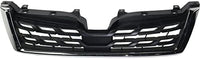 Front Grille Textured Shell And Insert With Chrome Molding Direct Replacement Compatible With 2017-2018 Subaru Forester SU1200169 91121SG280