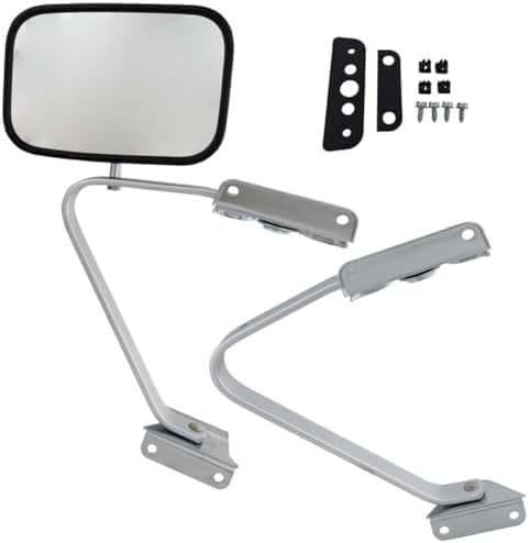 Set of 2 Front Mirror Manual Folding Non-Heated Polished Right Passenger & Left Driver Side Direct Replacement Compatible With 1987-1991 Ford F-Series FO1320102 FO1321102