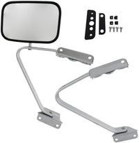 Set of 2 Front Mirror Manual Folding Non-Heated Polished Right Passenger & Left Driver Side Direct Replacement Compatible With 1987-1991 Ford F-Series FO1320102 FO1321102