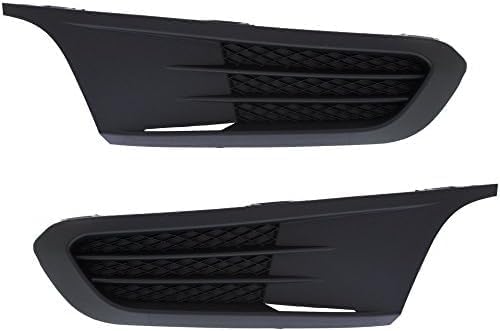 Set Of 2 Front Fog Light Cover Left Driver & Right Passenger Side Direct Replacement Compatible With 2011-2014 Volkswagen Jetta VW1039119 VW1038119 5C68536669B9 5C68536659B9