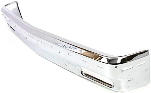 Front Bumper Face Bar Chrome Steel With Molding Holes Direct Replacement Compatible With 1991-1994 Chevrolet S10 / Blazer / 1991 GMC S15 Jimmy / 1991-1993 GMC Sonoma GM1002173