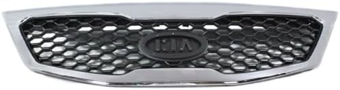 Front Grille Assembly Chrome Shell With Primed Insert Plastic Direct Replacement Compatible With 2011-2013 Kia Sorento KI1200140 863502P000