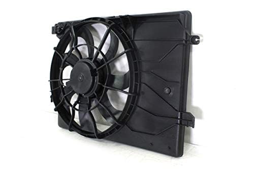 Front Radiator Cooling Fan Assembly Plastic Direct Replacement Compatible with 2010-2013 Hyundai Tucson / 2011-2013 Kia Sportage HY3115137 253802S500