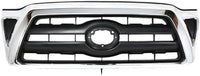 Front Grille Assembly Chrome Shell With Primed Insert Plastic Direct Replacement Compatible With 2005-2008 Toyota Tacoma TO1200268 5310004360