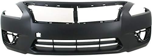 Front Bumper Cover Primed + Grille Chrome Shell & Black Insert Direct Replacement Compatible With 2013-2015 Nissan Altima NI1200250 NI1000285 623103TA0A 620223TA0H