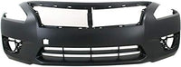 Front Bumper Cover Primed + Grille Chrome Shell & Black Insert Direct Replacement Compatible With 2013-2015 Nissan Altima NI1200250 NI1000285 623103TA0A 620223TA0H