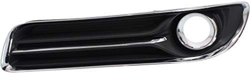 Set Of 2 Front Fog Light Molding Primed With Chrome Trim Left Driver & Right Passenger Side Direct Replacement Compatible With 2011-2014 Chrysler 300 CH1038126 CH1039126 68127946AB