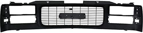 Front Grille Primed Shell And Cross Bar Insert With Chrome Opening Molding Direct Replacement Compatible With 1994-2000 GMC C/K-Series / 1994-1999 Suburban GM1200392 12388709
