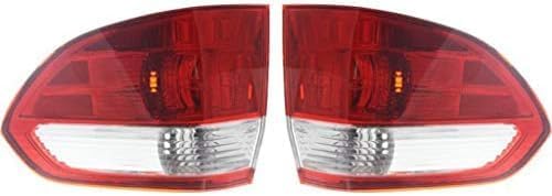 Set Of 2 Tail Light Outer Lens and Housing Plastic Left Driver & Right Passenger Side Direct Replacement Compatible With 2005-2007 Honda Odyssey HO2819129 HO2818129