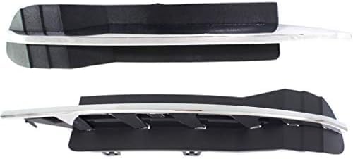 Set Of 2 Front Fog Light Cover Outer Primed Left Driver & Right Passenger Side Direct Replacement Compatible With 2008-2012 Chevrolet Malibu GM1039114 GM1038114 25905344 25905343