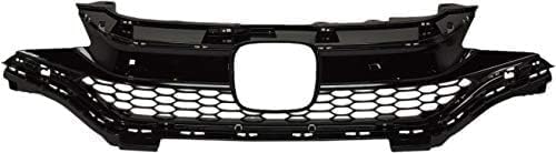 Front Bumper Upper Grille Primed Shell And Insert Plastic Direct Replacement Compatible With 2018-2020 Honda Fit HO1200237 71121T5RA50