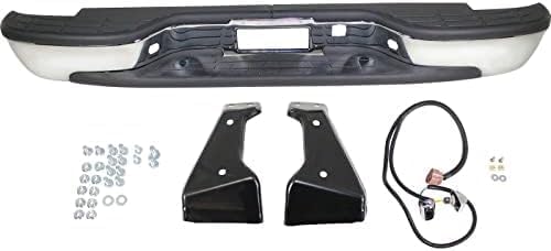Step Bumper Face Bar With Pad Provision And Mounting Bracket Chrome Direct Replacement Compatible With 1999-2006 GMC Sierra/Chevrolet Silverado 1500 GM1103123 12496087