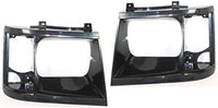 Set Of 2 Front Headlight Bezel Without Trim Black Left Driver & Right Passenger Side Direct Replacement Compatible With 1985-1994 Chevrolet Astro/GMC Safari GM2513115 GM2512114