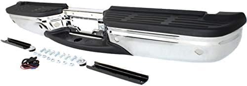 Rear Bumper Face Bar With Mounting Bracket And Pad Provision Chrome Direct Replacement Compatible With 2001-2007 Ford F-Super Duty FO1103173 1C3Z17906DA