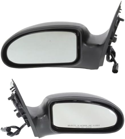 Set of 2 Front Power Mirrors Non-Folding Non Heated Textured Right Passenger & Left Driver Side Direct Replacement Compatible With 2000-2007 Ford Focus FO1320180 FO1321180