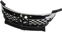 Front Upper Grille Chrome Shell And Insert Without Logo Direct Replacement Compatible With 2010-2012 Mazda CX-9 MA1200190 TE6950710B