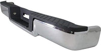 Step Bumper Assembly Chrome Steel Without Rear Object Sensor Holes Direct Replacement Compatible With 2004-2006 Ford F-150 FO1103117