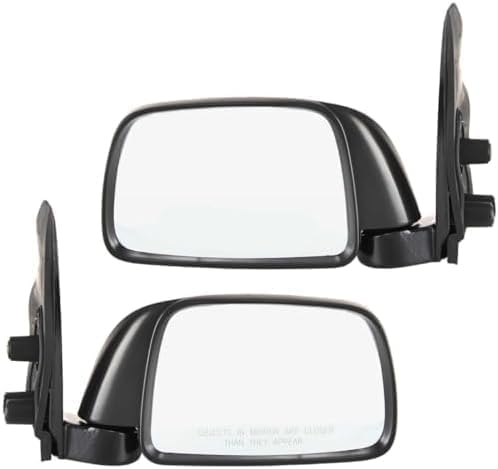 Set Of 2 Front Mirror Manual Folding Non-Heated Textured Plastic Right Passenger & Left Driver Side Direct Replacement Compatible With 1995-2000 Toyota Tacoma TO1320116 TO1321116