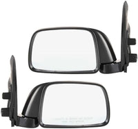 Set Of 2 Front Mirror Manual Folding Non-Heated Textured Plastic Right Passenger & Left Driver Side Direct Replacement Compatible With 1995-2000 Toyota Tacoma TO1320116 TO1321116