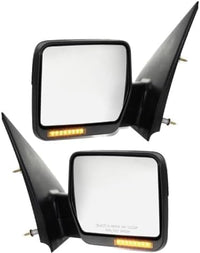 Set of 2 Front Power Mirrors Manual Folding Heated Textured Right Passenger & Left Driver Side Direct Replacement Compatible With 2004-2006 Ford F-150 FO1320242 FO1321242 6L3Z17683CA