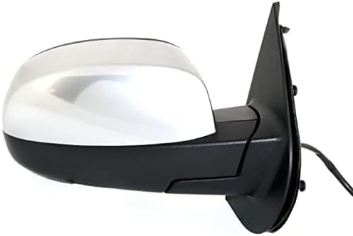 Set Of 2 Front Power Mirror Manual Folding Heated Chrome Right & Left Side Direct Replacement Compatible With 2007-2013 Chevrolet Silverado / 2007-2014 Suburban Avalanche Sierra 1500