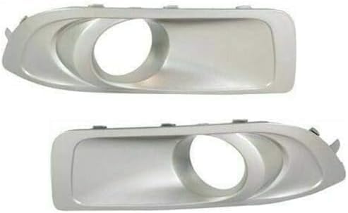 Set Of 2 Front Fog Light Trim Primed Plastic Left Driver & Right Passenger Side Direct Replacement Compatible With 2010-2012 Subaru Outback SU1038101 SU1039101 57731AJ42A 57731AJ43A