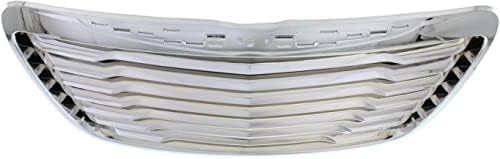 Front Grille Chrome Shell With Painted Black Insert Plastic With Chrome Trim Direct Replacement Compatible With 2011-2014 Chrysler 300 CH1200351 68127942AE