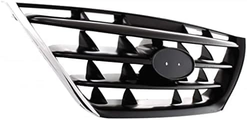 Front Grille Chrome Shell With Primed Insert Plastic Direct Replacement Compatible With 2004-2006 Hyundai Elantra HY1200140 863602D500