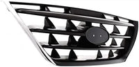 Front Grille Chrome Shell With Primed Insert Plastic Direct Replacement Compatible With 2004-2006 Hyundai Elantra HY1200140 863602D500
