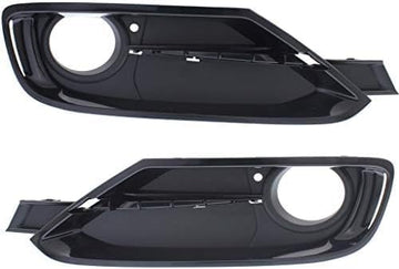 Set Of 2 Front Fog Light Molding Primed Right Passenger & Left Driver Side Direct Replacement Compatible With 2012-2015 BMW 328d / 320i BM1039127 BM1038127 51117300738 51117300737