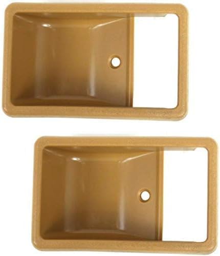 Set of 2 Front Inside Door Handle Case Beige Left Driver & Right Passenger Side Direct Replacement Compatible with 1984-1989 Toyota Pickup / 4Runner TO1358103 TO1356103