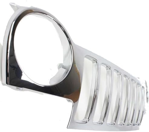 Front Grille Bright Chrome Plastic Direct Replacement Compatible With 2002-2004 Jeep Liberty 55156608AB-PFM