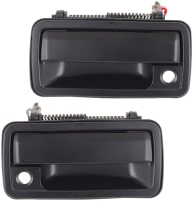 Set of 2 Front Exterior Door Handle Smooth Black with Key Hole Left Driver & Right Passenger Side Direct Replacement Compatible with 1994-2004 GMC Sonoma / 1995-2005 Chevrolet Blazer