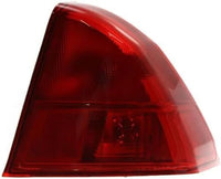 Set Of 2 Tail Light Outer Assembly Plastic Left Driver & Right Passenger Side Direct Replacement Compatible With 2001-2003 Acura EL / 2001-2002 Honda Civic HO2801133 HO2800133