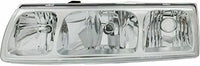 Set Of 2 Front Head Light Assembly Halogen Chrome Interior Left Driver & Right Passenger Side Direct Replacement Compatible With 2005 Saturn Vue GM2502253 GM2503253 22730381 22730382