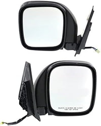Set Of 2 Front Power Mirror Manual Folding Heated Primed Right Passenger & Left Driver Side Direct Replacement Compatible With 2001-2006 Mitsubishi Montero MI1321155 MI1320155