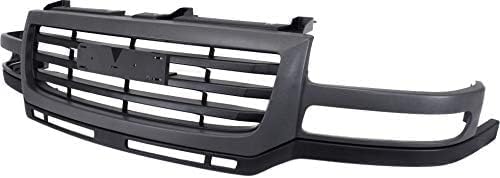Front Grille Painted Gray Shell With Primed Insert Direct Replacement Compatible With 2003-2007 GMC Sierra 2500HD / 3500 GM1200627 19130794