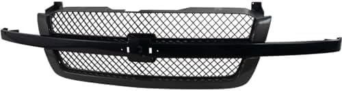 Front Grille Primed Shell & Center Bar With Gray Insert Direct Replacement Compatible With 2003-2007 Chevrolet Silverado 1500 GM1200557 19168630
