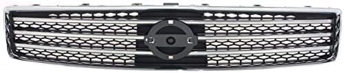 Front Grille Assembly Chrome Shell & Painted Dark Gray Insert Direct Replacement Compatible With 2009-2011 Nissan Maxima NI1200231 620709N00A