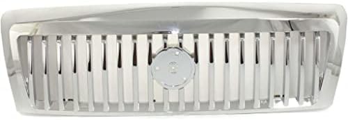 Front Grille Assembly Chrome Plastic Shell And Insert Direct Replacement Compatible With 2006-2011 Mercury Grand FO1200490 6W3Z8200AA