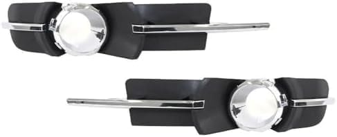 Set Of 2 Front Fog Light Molding Primed With Chrome Trim Left Driver & Right Passenger Side Direct Replacement Compatible With 2008-2012 Chevrolet Malibu GM1039115 GM1038115 25905342