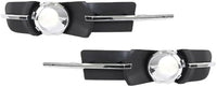Set Of 2 Front Fog Light Molding Primed With Chrome Trim Left Driver & Right Passenger Side Direct Replacement Compatible With 2008-2012 Chevrolet Malibu GM1039115 GM1038115 25905342