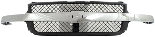 Front Grille Black Mesh With Chrome Center Bar Direct Replacement Compatible With 2001-2002 Chevrolet Silverado 2500HD / 3500 GM1200523 15088290