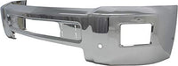 Front Bumper Chrome Steel with Fog Light Holes Direct Replacement Compatible with 2015-2019 Chevrolet Silverado 2500/3500 HD GM1002850 23229369