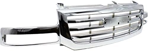 Front Grille Chrome Shell & Insert Direct Replacement Compatible With 2003-2006 GMC Sierra 1500/2003-2004 2500 19130791-PFM