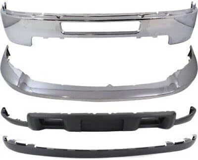 Front Bumper + Grille + Upper Cover Chrome + Valance + Extension Textured + Set Of 6 Bracket Right & Left Side Direct Replacement Compatible With Chevy Silverado 2500HD 3500HD 2011-14