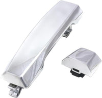 Front Exterior Door Handle + Cap Chrome Plastic Without Keyhole Right Passenger Side Direct Replacement Compatible with 2004-2018 Nissan Titan FDH010268 80646ZC00A