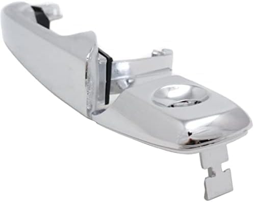 Front Exterior Door Handle + Cover Chrome Plastic with Keyhole Left Driver Side Direct Replacement Compatible with 2007-2010 Ford Edge / 2009-2019 Flex 7T4Z7822404AB-PFM