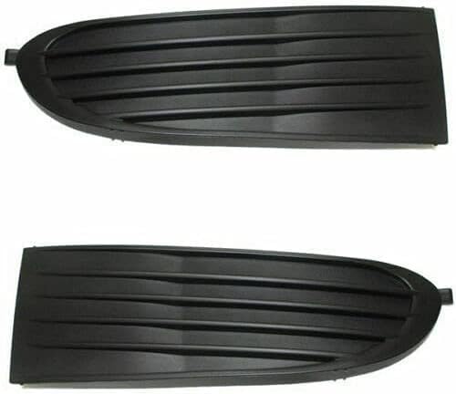 Front Bumper Centre Grille + Fog Light Cover Textured Left Driver & Right Passenger Side Direct Replacement Compatible With 2009-2013 Dodge Journey CH1039134 CH1038134 CH1036112